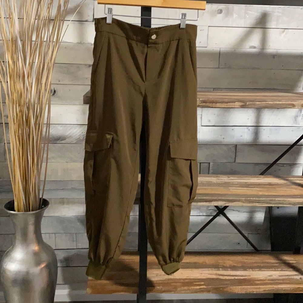Army green Zara dress joggers